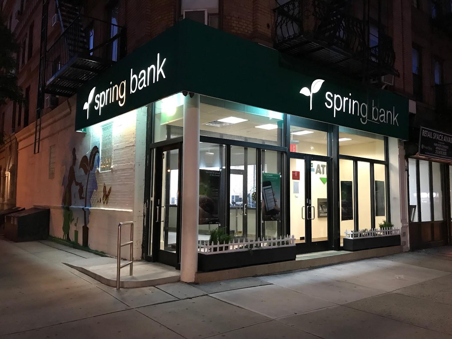 Spring bank. Frederic Douglas Blvd New York.